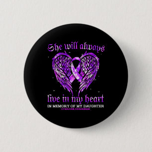 Badge Rond 5 Cm En Mémoire De Mon Fille L'Ange De Sensibilisation