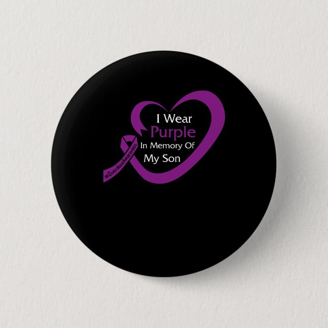 Badge Rond 5 Cm En Mémoire De Mon Fils Surdose Sensibilisation Coe (Devant)