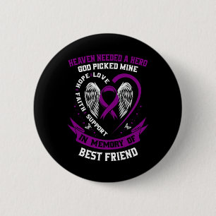 Badge Rond 5 Cm En mémoire du meilleur ami Pancreatic Cancer Memor