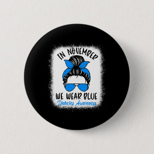 Badge Rond 5 Cm En Novembre Nous Portons Bleu Diabète Sensibilisat
