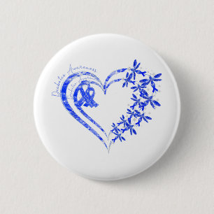 Badge Rond 5 Cm En Novembre, Nous Portons Bleu Le Dragon De Sensib