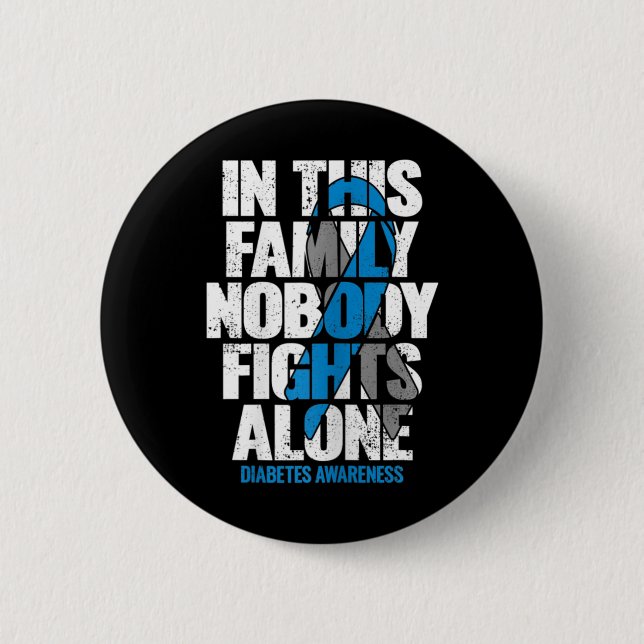 Badge Rond 5 Cm En Novembre Nous Portons Bleu T1d T2d Diabète Diab (Devant)