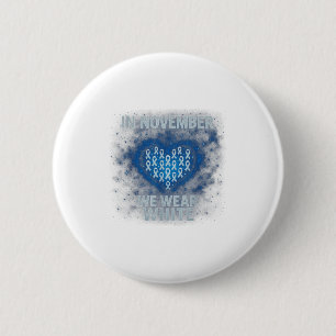 Badge Rond 5 Cm En novembre, nous portons le ruban blanc de sensib