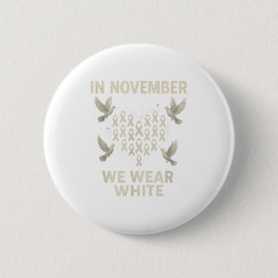 Badge Rond 5 Cm En novembre nous portons le ruban blanc de sensibi