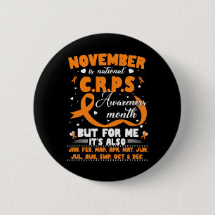 Badge Rond 5 Cm En Novembre Nous Portons Orange Ribbon Crps Sensib