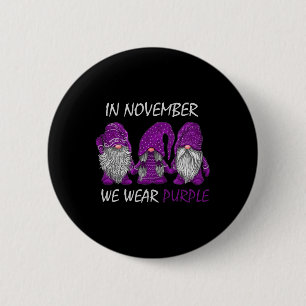 Badge Rond 5 Cm En Novembre Nous Portons Violet - Alzheimer Sensib
