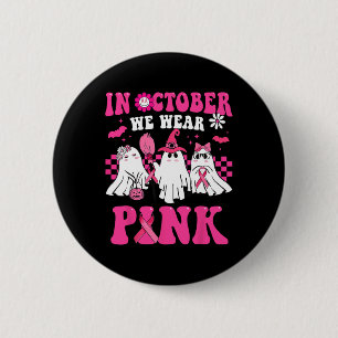 Badge Rond 5 Cm En Octobre Nous Portons Le Cancer Du Sein Rose Fan
