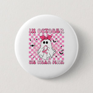 Badge Rond 5 Cm En Octobre Nous Portons Le Cancer Du Sein Rose Fan