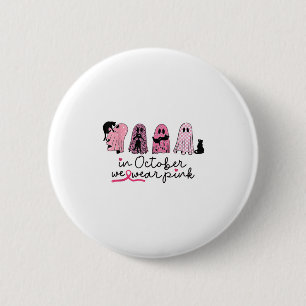 Badge Rond 5 Cm En Octobre Nous Portons Le Fantôme Nk Et Le Cancer