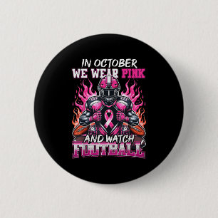 Badge Rond 5 Cm En Octobre Nous Portons Le Football Rose Cancer Du