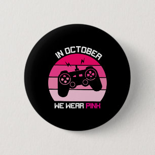 Badge Rond 5 Cm En Octobre Nous Portons Pink Breast Cancer Support