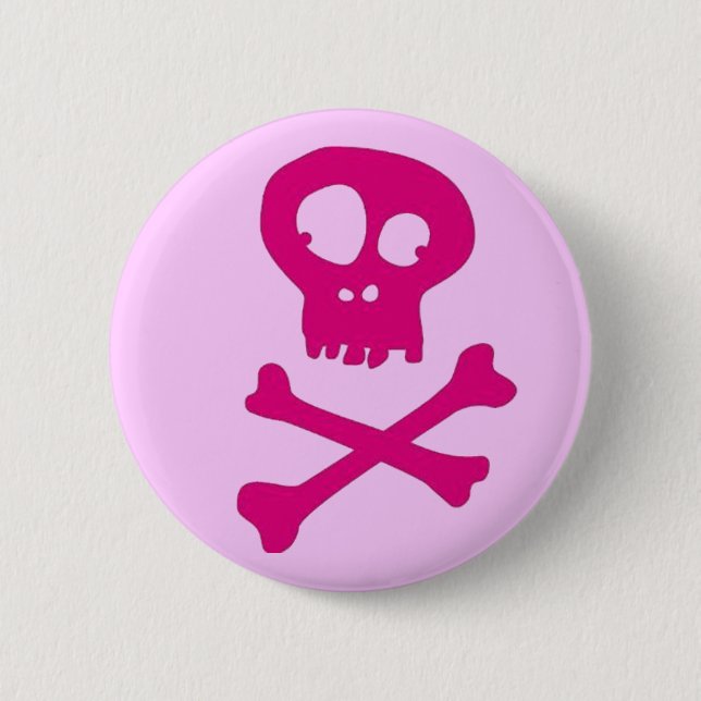 Badge Rond 5 Cm En rose pour Halloween - (Devant)