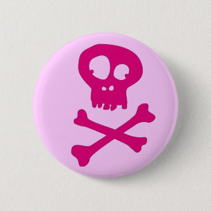 Badge Rond 5 Cm En rose pour Halloween -
