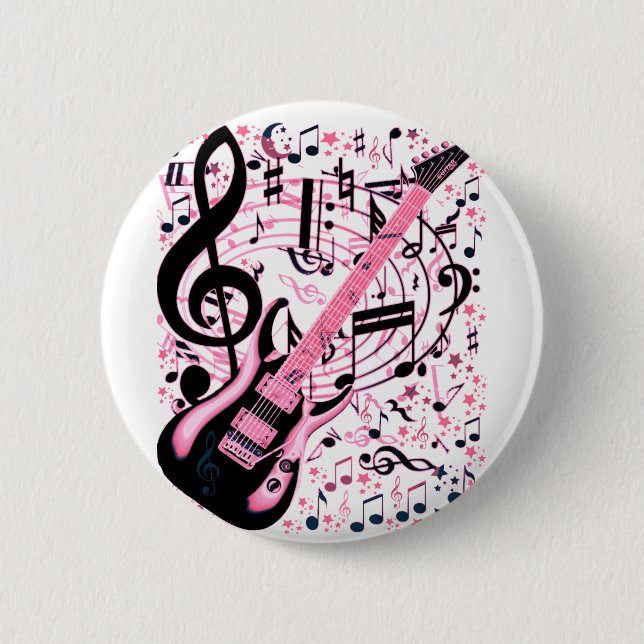 Badge Rond 5 Cm En rose, roche et rouleau_ (Devant)