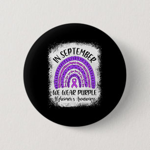 Badge Rond 5 Cm En septembre, nous portons l'attaque d'Alzheimer p