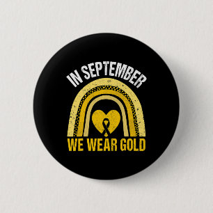 Badge Rond 5 Cm En septembre nous portons le cancer infantile arc-