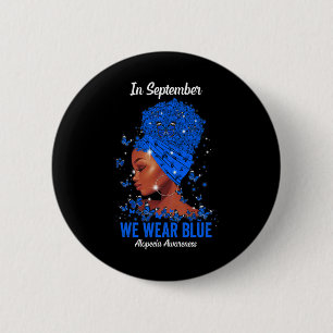 Badge Rond 5 Cm En septembre We Wear Blue For Alopecia Awareness B