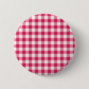 Badge Rond 5 Cm En vichy magenta