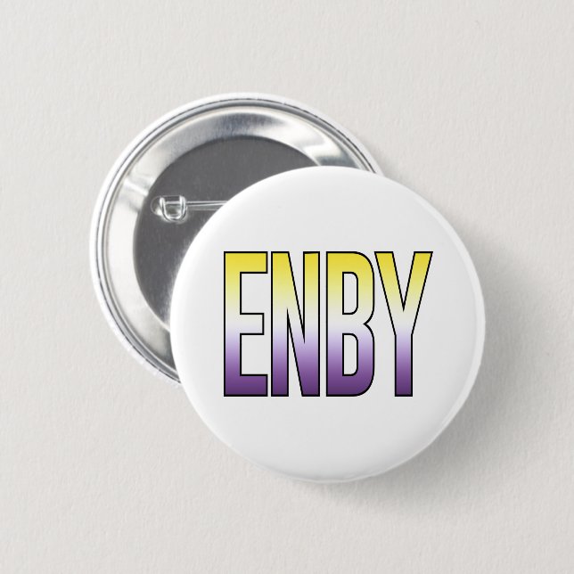 Badge Rond 5 Cm ENBY - Non binaire (Devant & derrière)
