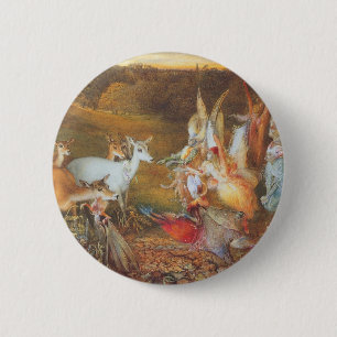 Badge Rond 5 Cm Enchanted Forest by artist John Anster Fitzgerald