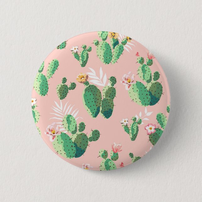 Badge Rond 5 Cm Encore de belles fleurs de cactus (Devant)