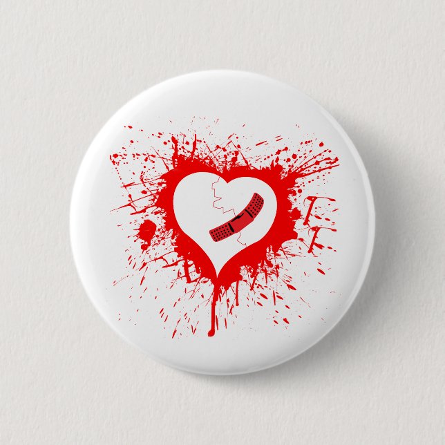 Badge Rond 5 Cm … Encore - grunge Hearted cassée d'alternative (Devant)