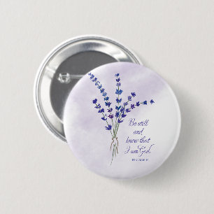Badge Rond 5 Cm Encouragement chrétien Lavande avec Écriture 