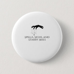 Badge Rond 5 Cm Encre de Whimsigoth - Forêts mystiques, Lunes et M