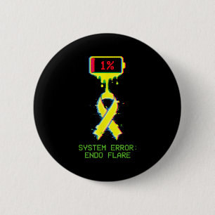 Badge Rond 5 Cm Endo flare endométriose batterie faible ruban jaun