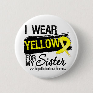 Badge Rond 5 Cm Endométriose jaune de ruban de soeur