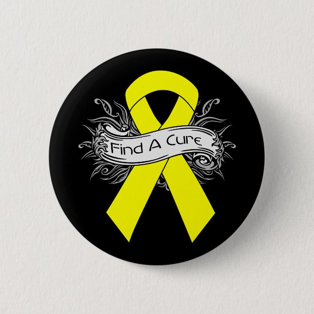 Badge Rond 5 Cm Endometriosis Find A Cure Ribbon (Devant)