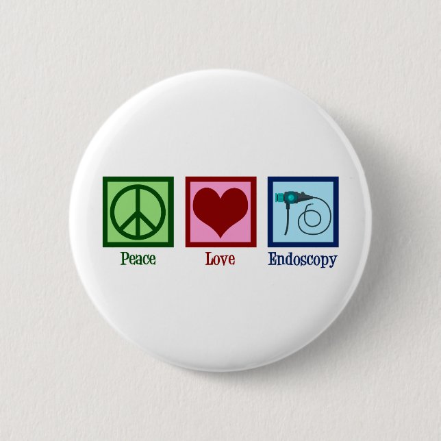 Badge Rond 5 Cm Endoscopie Peace Love (Devant)