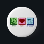 Badge Rond 5 Cm Endoscopie Peace Love<br><div class="desc">Peace Love Endoscopy. Un joli cadeau avec un signe de paix,  un coeur et un endoscope utilisés dans les procédures médicales pour désigner un patient.</div>