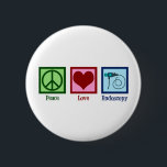 Badge Rond 5 Cm Endoscopie Peace Love<br><div class="desc">Peace Love Endoscopy. Un joli cadeau avec un signe de paix,  un coeur et un endoscope utilisés dans les procédures médicales pour désigner un patient.</div>