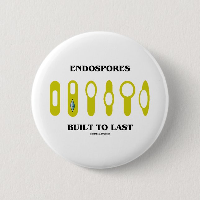 Badge Rond 5 Cm Endospores a construit pour durer (l'attitude (Devant)