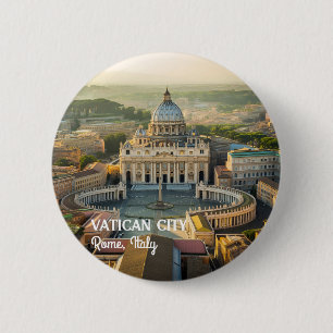 Badge Rond 5 Cm Endroits paisibles à Vatican, Italie que vous aime