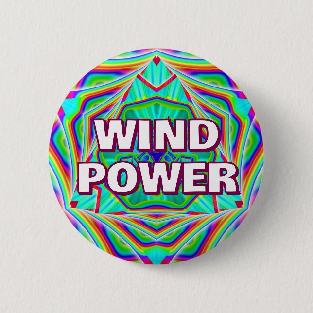 Badge Rond 5 Cm ÉNERGIE ÉOLIENNE (vous pouvez modifier les mots) (Devant)