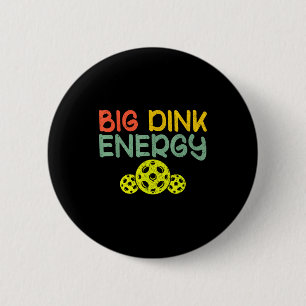 Badge Rond 5 Cm Énergie retro big dink pickleball drôle pickle bal