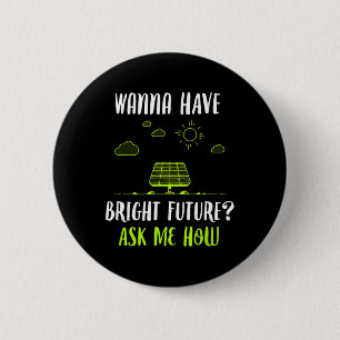 Badge Rond 5 Cm Énergie solaire Panneaux solaires brillant Futur F