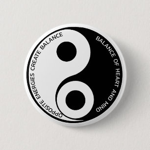 Badge Rond 5 Cm Énergies Opposées, Créer un équilibre Yin Yang