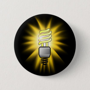 Badge Rond 5 Cm Energy Saver Light Bulb - A Bright Idea