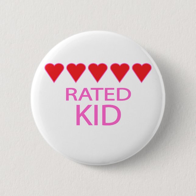 Badge Rond 5 Cm Enfant à cinq coeurs (Devant)