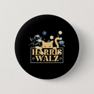 Badge Rond 5 Cm Enfant Chat Lady Harris Wheimer Waltz Floral Wom