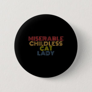 Badge Rond 5 Cm Enfant Chat Lady Retro Vintage