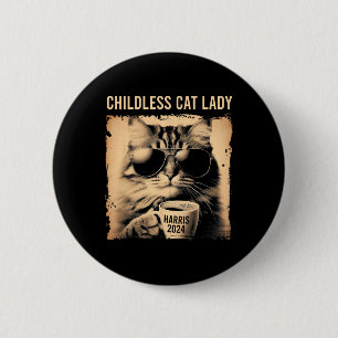 Badge Rond 5 Cm Enfant Chat Lady Vintage - Café Cat Kamala 202