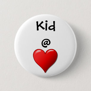 Badge Rond 5 Cm Enfant @ Coeur