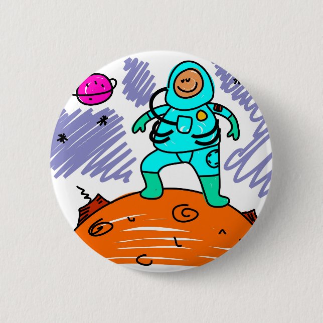 Badge Rond 5 Cm Enfant d'astronaute (Devant)