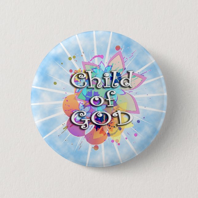 Badge Rond 5 Cm Enfant de Dieu, en pastel (Devant)