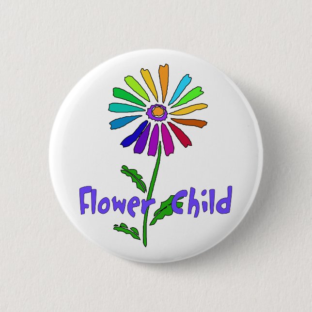 Badge Rond 5 Cm Enfant de fleur (Devant)