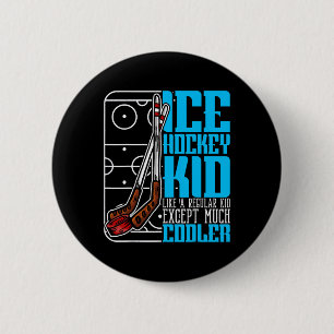 Badge Rond 5 Cm Enfant de hockey sur glace Athlète cool Sport Garç